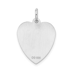 Sterling Silver Rhodium-plated Sweet Sixteen Heart Disc Charm QC2461