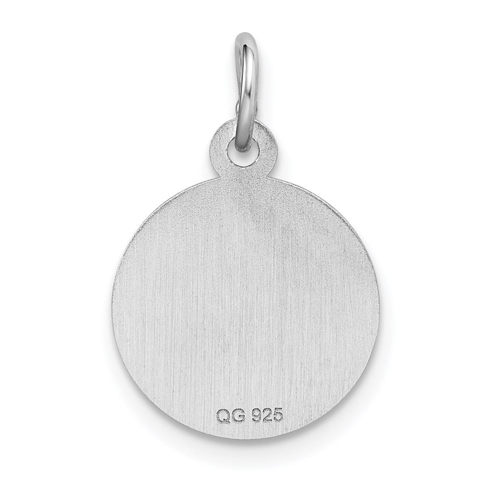 Sterling Silver Rhodium-plated Happy Birthday Disc Charm QC2465
