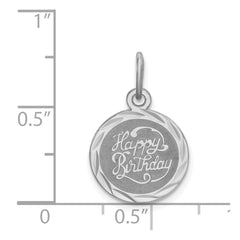 Sterling Silver Rhodium-plated Happy Birthday Disc Charm QC2465