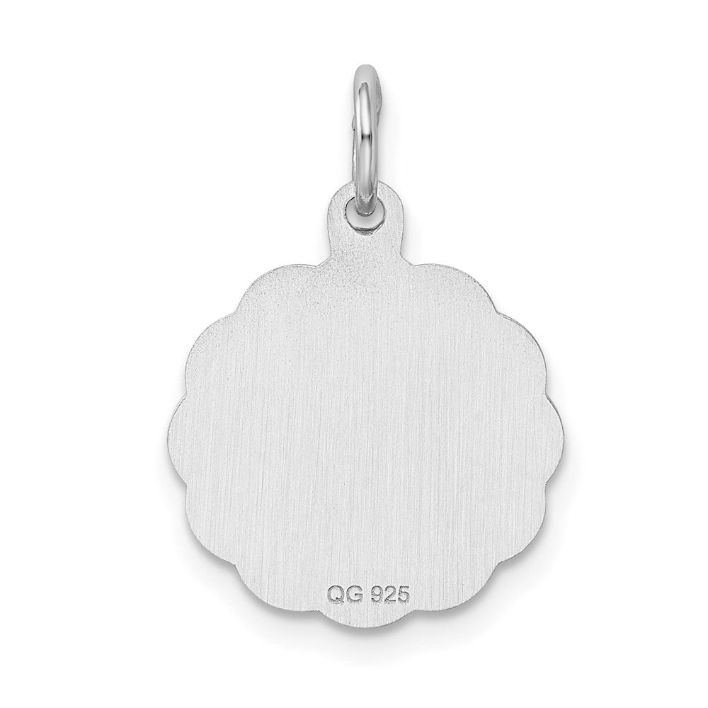 Sterling Silver Rhodium-plated Happy Birthday Disc Charm QC2467