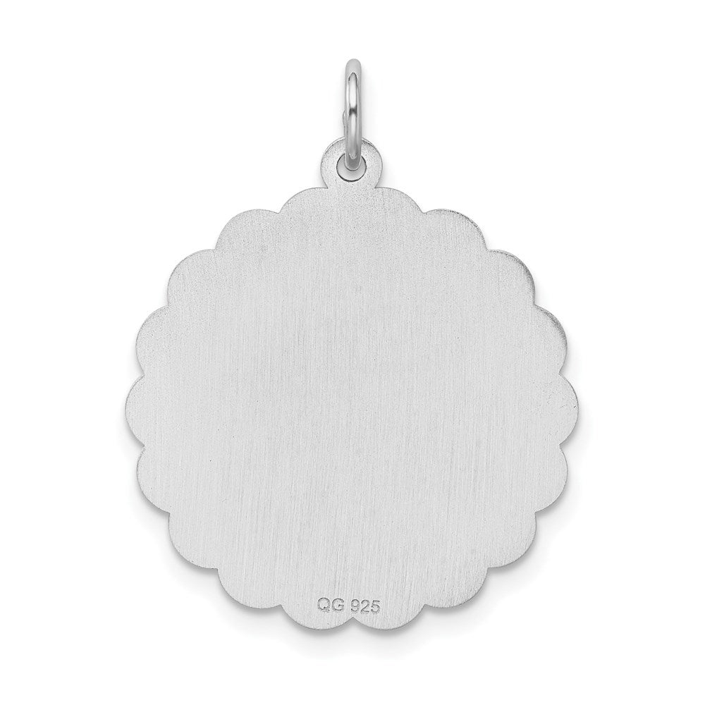 Sterling Silver Rhodium-plated Happy Birthday Disc Charm QC2478