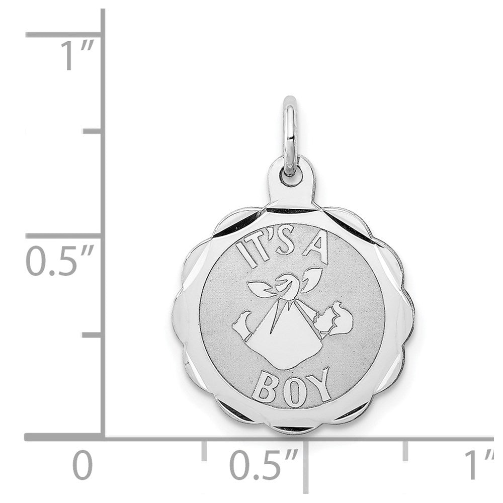 Sterling Silver Rhodium-plated Its a Boy Charm QC2492