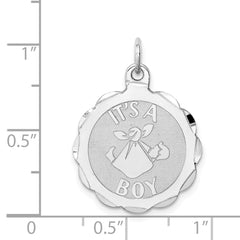 Sterling Silver Rhodium-plated Its a Boy Charm QC2493