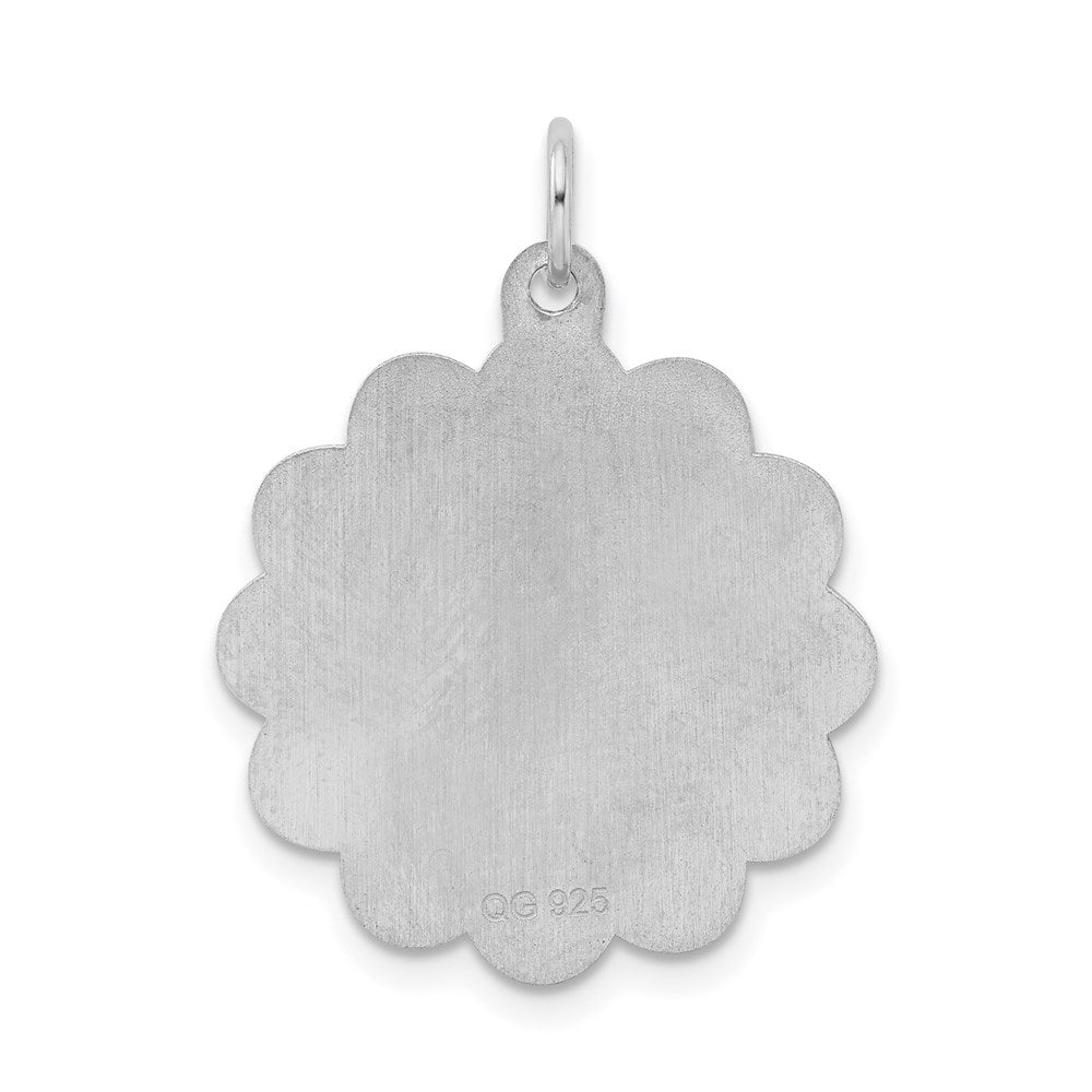 Sterling Silver Rhodium-plated Stork Disc Charm QC2497