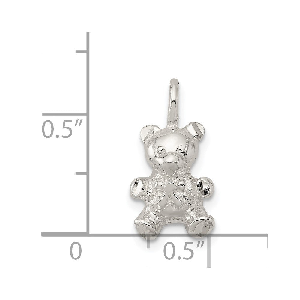 Sterling Silver Teddy Bear Charm QC2547