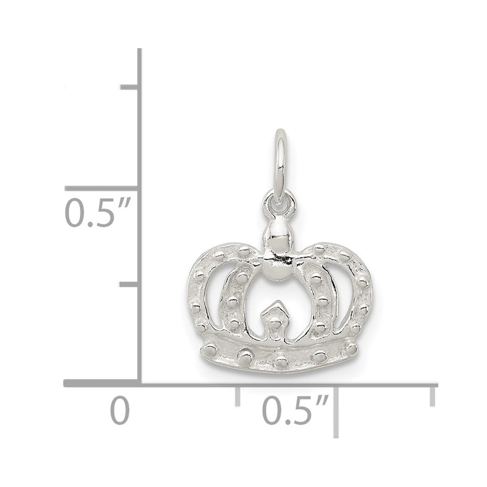 Sterling Silver Crown Charm QC256
