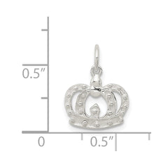 Sterling Silver Crown Charm QC256
