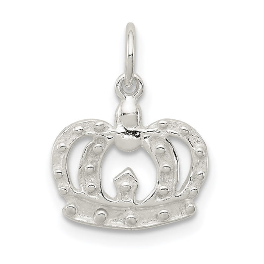 Sterling Silver Crown Charm QC256