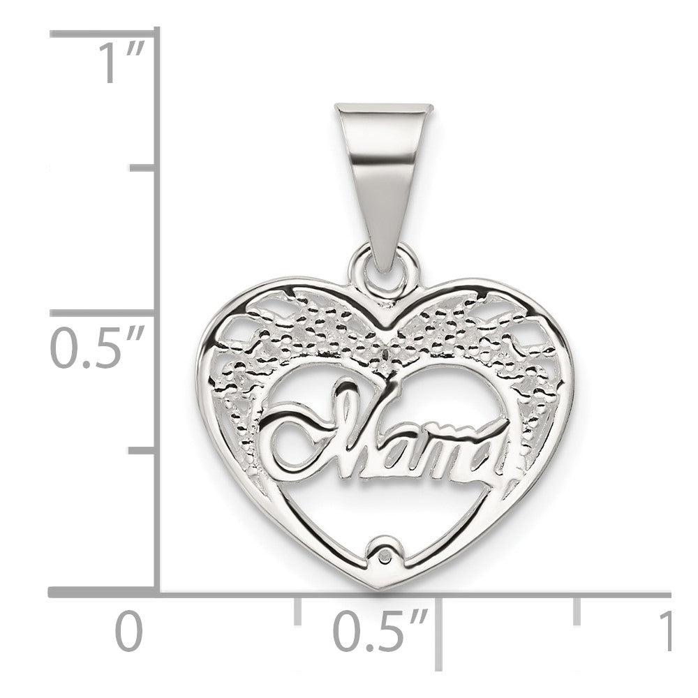 Sterling Silver Mama Heart Charm QC2633