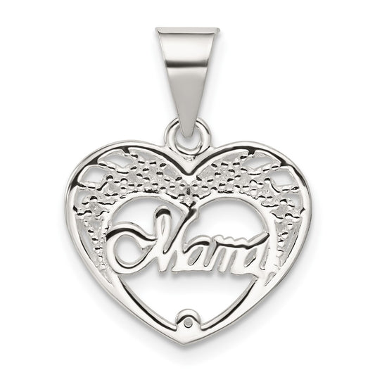 Sterling Silver Mama Heart Charm QC2633