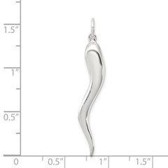 Sterling Silver Italian Horn Pendant QC264
