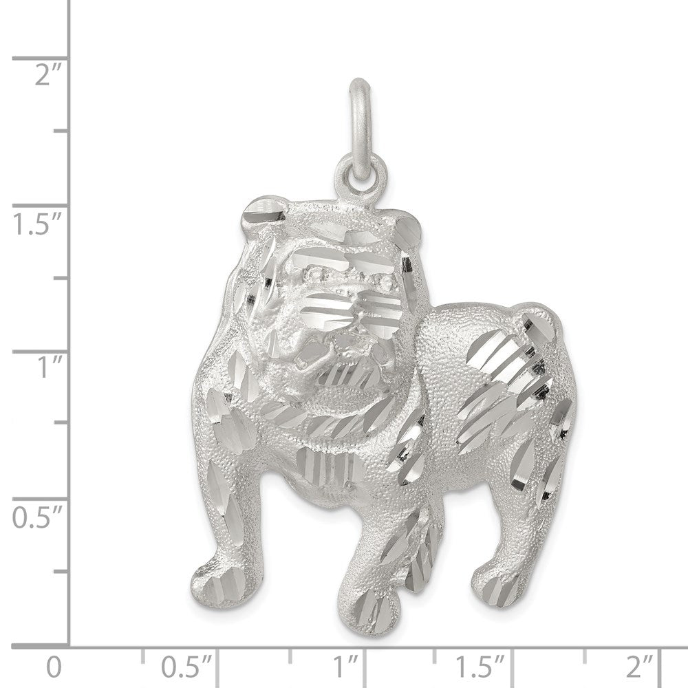Sterling Silver Bull Dog Charm QC2667