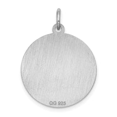 Sterling Silver Rhodium-plated Airedale Disc Charm QC2671