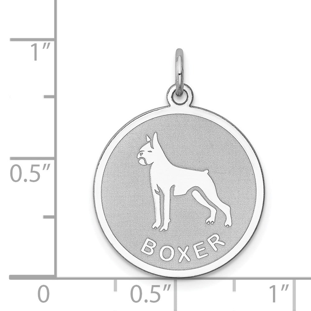 Sterling Silver Rhodium-plated Boxer Disc Charm QC2674