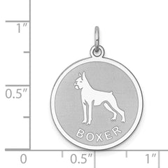 Sterling Silver Rhodium-plated Boxer Disc Charm QC2674