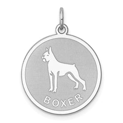 Sterling Silver Rhodium-plated Boxer Disc Charm QC2674