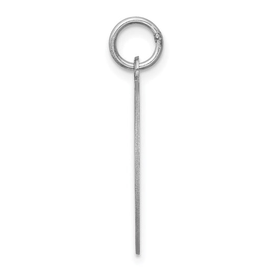 Sterling Silver Rhodium-plated Brittany Spaniel Disc Charm QC2675