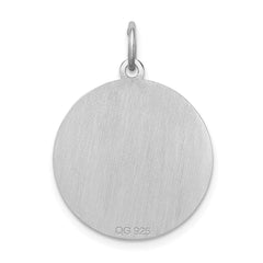 Sterling Silver Rhodium-plated Bull Dog Disc Charm QC2676