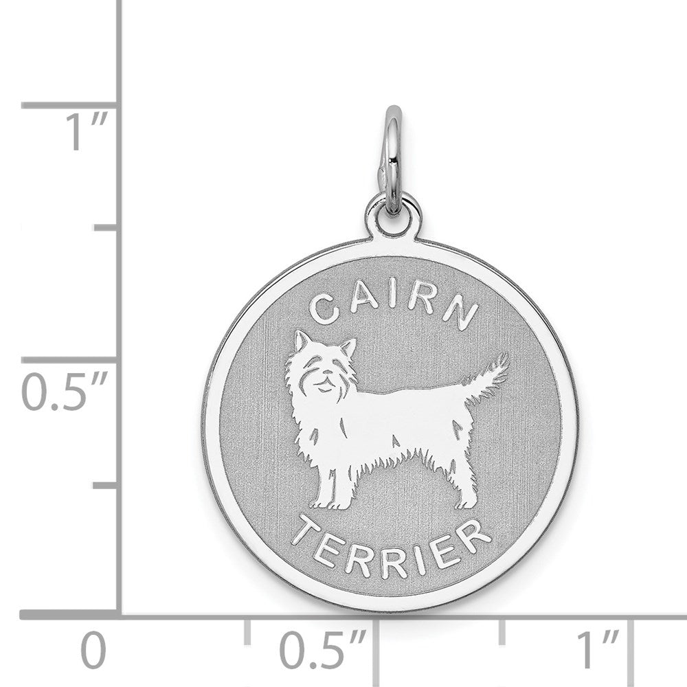 Sterling Silver Rhodium-plated Cairn Terrier Charm QC2677