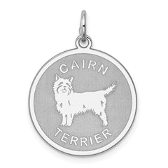 Sterling Silver Rhodium-plated Cairn Terrier Charm QC2677