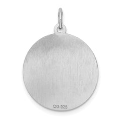 Sterling Silver Rhodium-plated Chihuahua Disc Charm QC2678