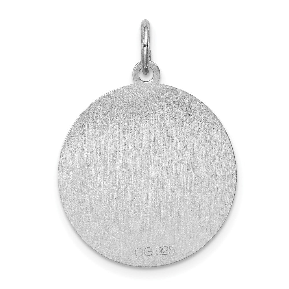 Sterling Silver Rhodium-plated Chow Disc Charm QC2679