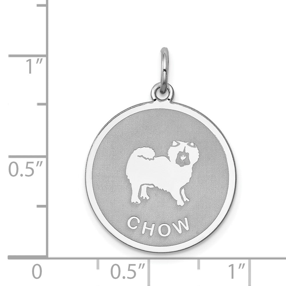 Sterling Silver Rhodium-plated Chow Disc Charm QC2679