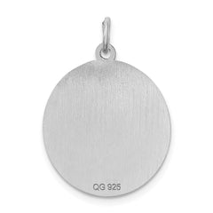 Sterling Silver Rhodium-plated Collie Disc Charm QC2681