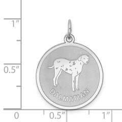 Sterling Silver Rhodium-plated Dalmatian Disc Charm QC2682