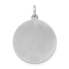 Sterling Silver Rhodium-plated English Setter Disc Charm QC2684