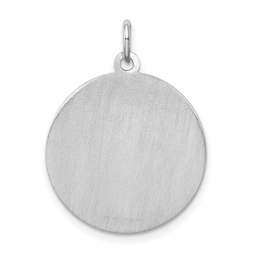 Sterling Silver Rhodium-plated German Shepherd Disc Charm QC2686