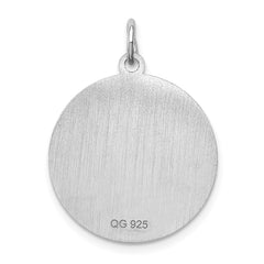 Sterling Silver Rhodium-plated Poodle Disc Charm QC2698