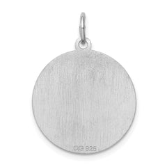 Sterling Silver Rhodium-plated Rottweiler Disc Charm QC2701