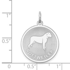 Sterling Silver Rhodium-plated Rottweiler Disc Charm QC2701