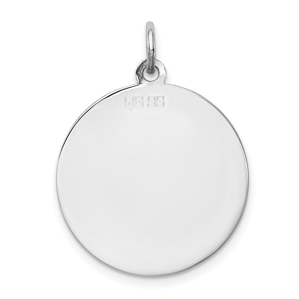 Sterling Silver Rhodium-plated Samoyed Disc Charm QC2702