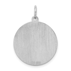Sterling Silver Rhodium-plated Schnauzer Disc Charm QC2704