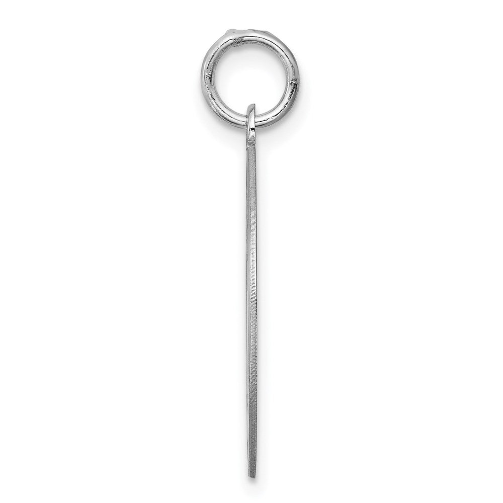 Sterling Silver Rhodium-plated Siberian Husky Disc Charm QC2708