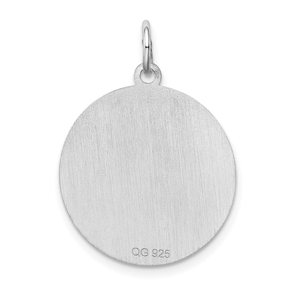 Sterling Silver Rhodium-plated Weimaraner Disc Charm QC2711
