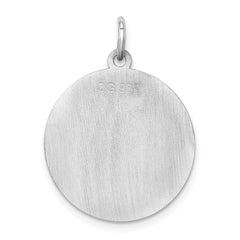 Sterling Silver Rhodium-plated Yorkshire Terrier Disc Charm QC2714