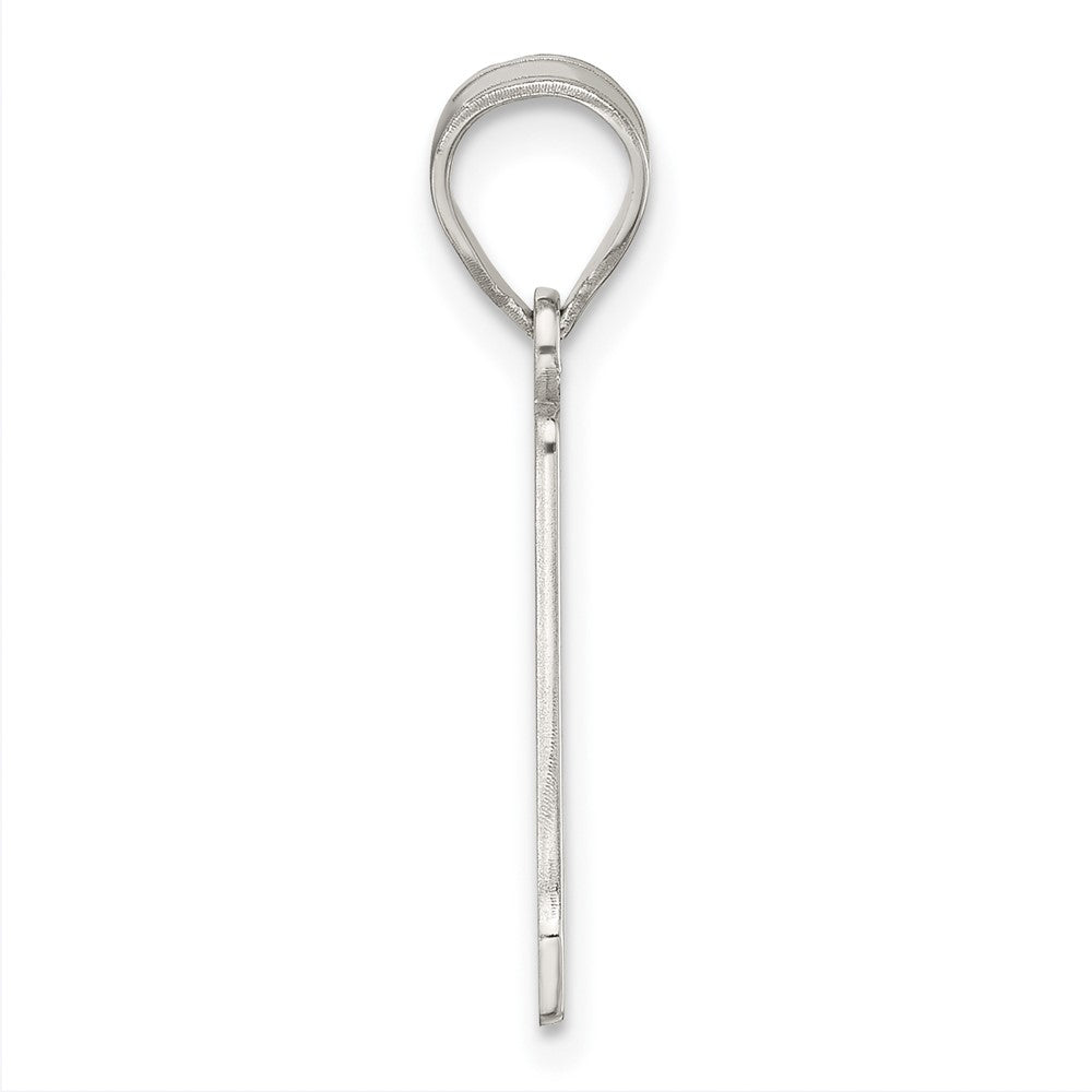 Sterling Silver Rhodium-plated Letter A Initial Pendant QC2762A