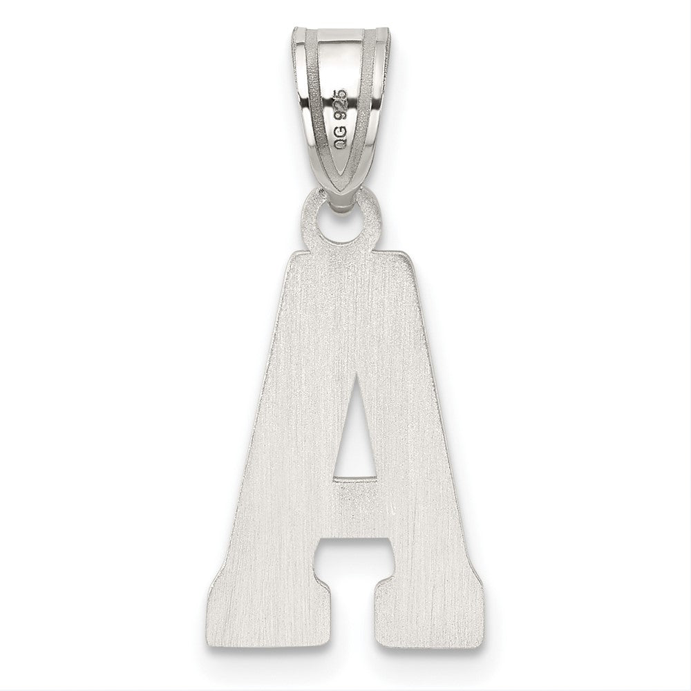 Sterling Silver Rhodium-plated Letter A Initial Pendant QC2762A