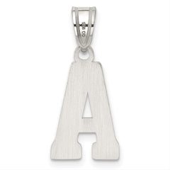 Sterling Silver Rhodium-plated Letter A Initial Pendant QC2762A