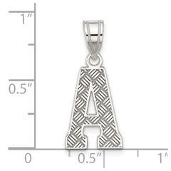 Sterling Silver Rhodium-plated Letter A Initial Pendant QC2762A