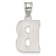 Sterling Silver Rhodium-plated Letter B Initial Pendant QC2762B