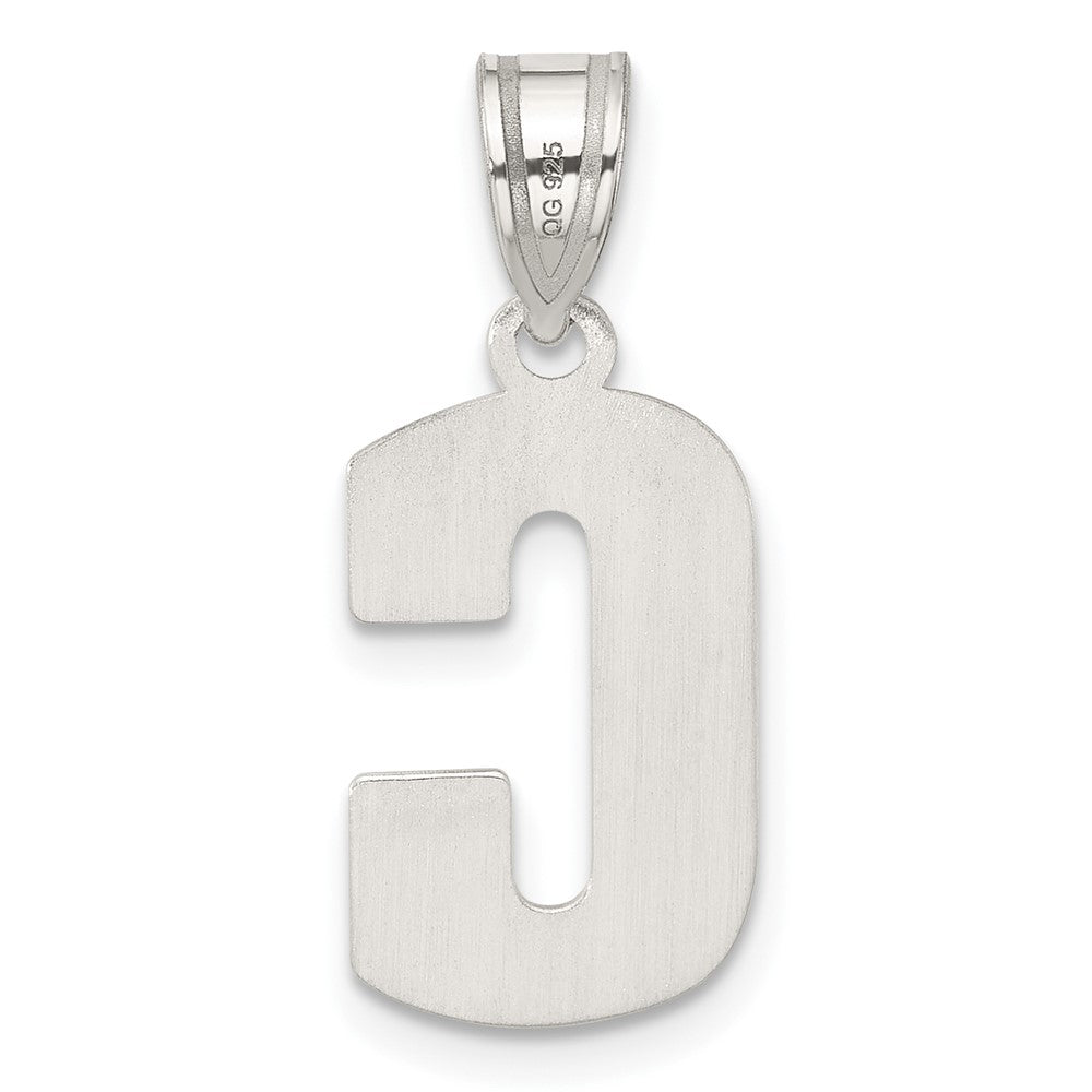 Sterling Silver Rhodium-plated Letter C Initial Pendant QC2762C