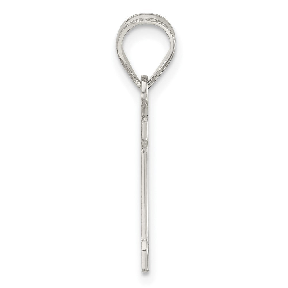 Sterling Silver Rhodium-plated Letter D Initial Pendant QC2762D