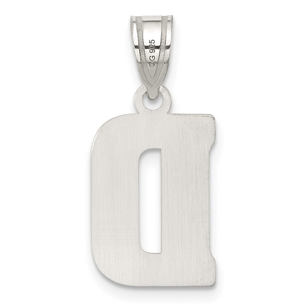 Sterling Silver Rhodium-plated Letter D Initial Pendant QC2762D
