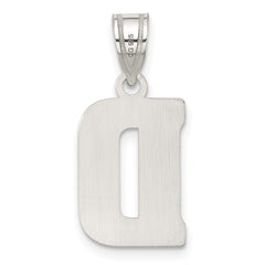 Sterling Silver Rhodium-plated Letter D Initial Pendant QC2762D