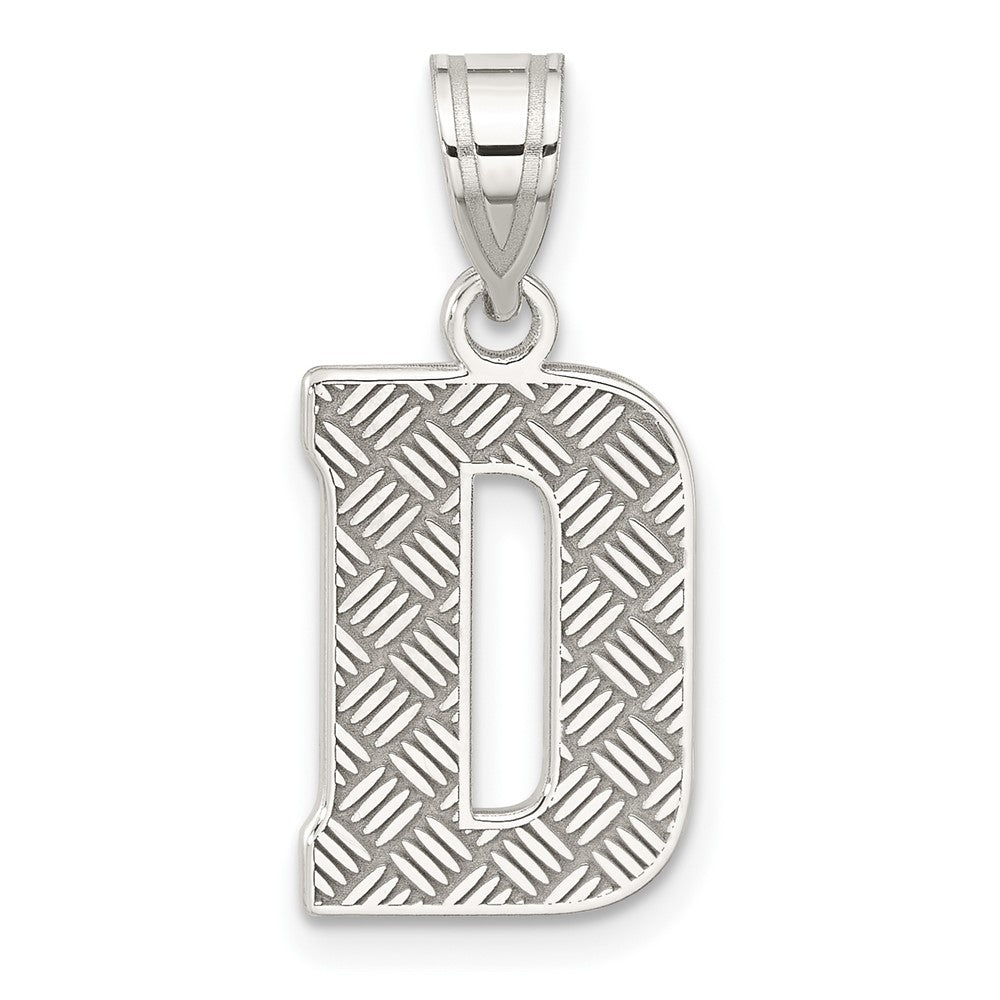 Sterling Silver Rhodium-plated Letter D Initial Pendant QC2762D
