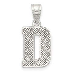 Sterling Silver Rhodium-plated Letter D Initial Pendant QC2762D